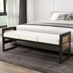 Fabric Upholstered Storage Bench for End of Bed, Entryway - 56.69L x 16.93W x 22.4H