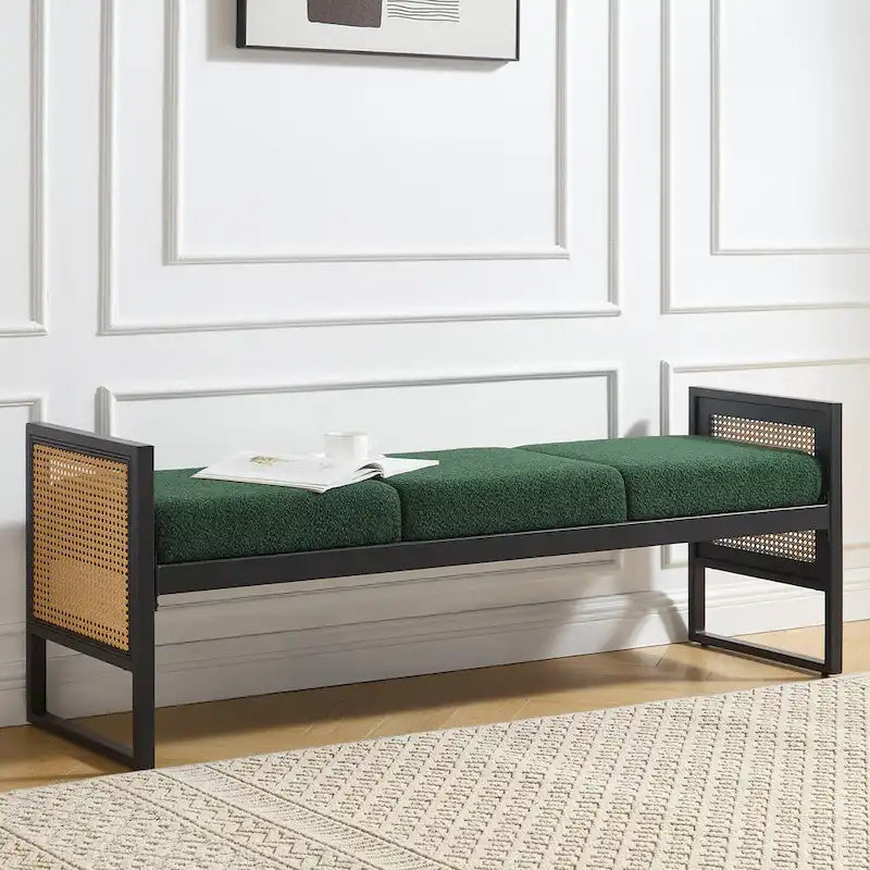 Fabric Upholstered Storage Bench for End of Bed, Entryway - 56.69L x 16.93W x 22.4H