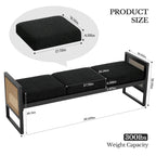 Fabric Upholstered Storage Bench for End of Bed, Entryway - 56.69L x 16.93W x 22.4H