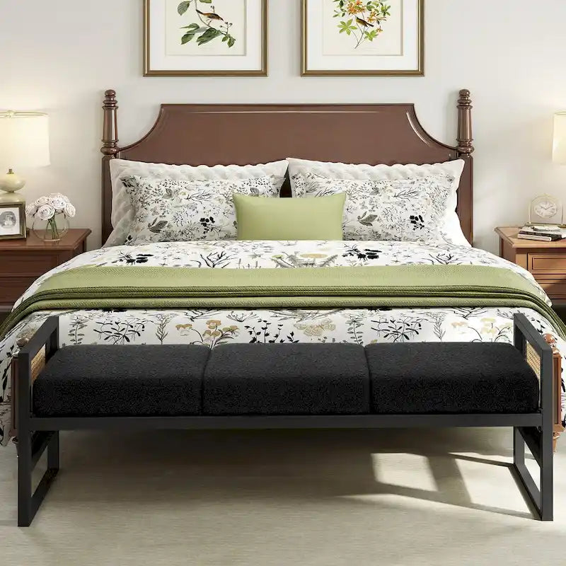 Fabric Upholstered Storage Bench for End of Bed, Entryway - 56.69L x 16.93W x 22.4H