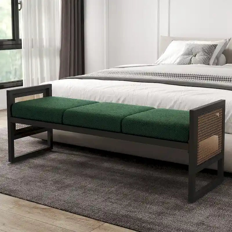 Fabric Upholstered Storage Bench for End of Bed, Entryway - 56.69L x 16.93W x 22.4H