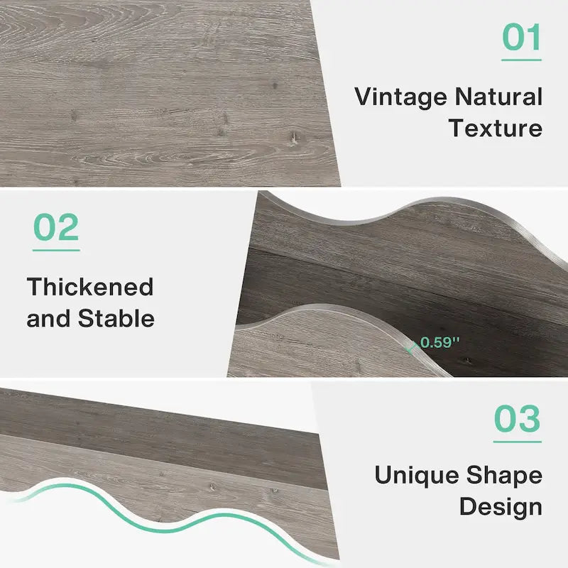 63-Inch Wood Console Table, Rectangular Entryway Table for Living Room, Rustic Brown