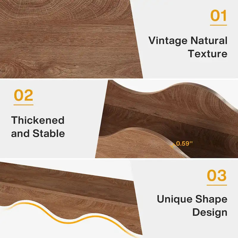 63-Inch Wood Console Table, Rectangular Entryway Table for Living Room, Rustic Brown