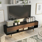 Uddvide Mid-Century Modern Black 71-inch 3-Shelf TV Console by Carson Carrington