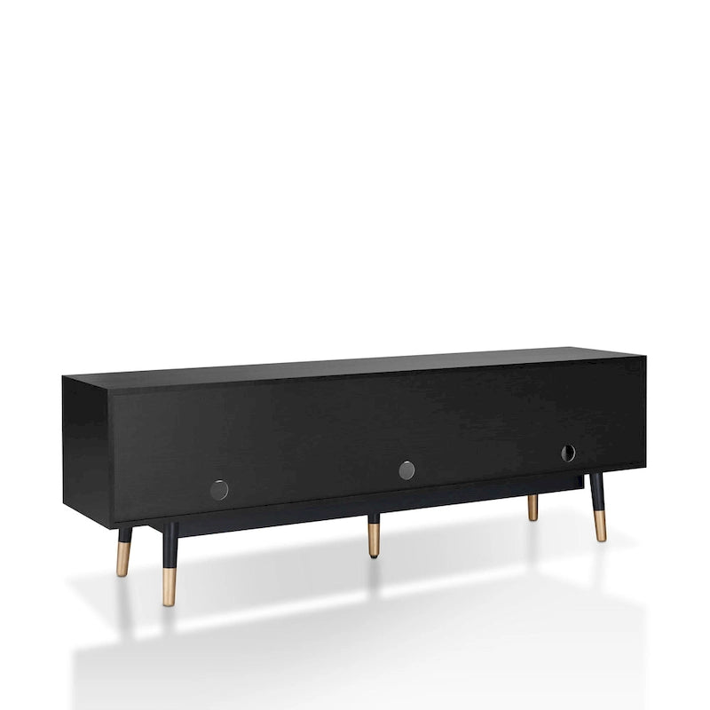 Uddvide Mid-Century Modern Black 71-inch 3-Shelf TV Console by Carson Carrington
