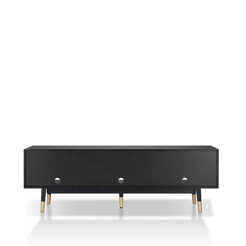 Uddvide Mid-Century Modern Black 71-inch 3-Shelf TV Console by Carson Carrington