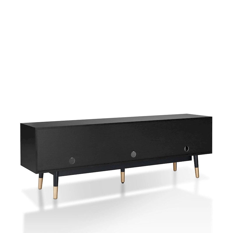 Uddvide Mid-Century Modern Black 71-inch 3-Shelf TV Console by Carson Carrington