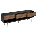 Uddvide Mid-Century Modern Black 71-inch 3-Shelf TV Console by Carson Carrington