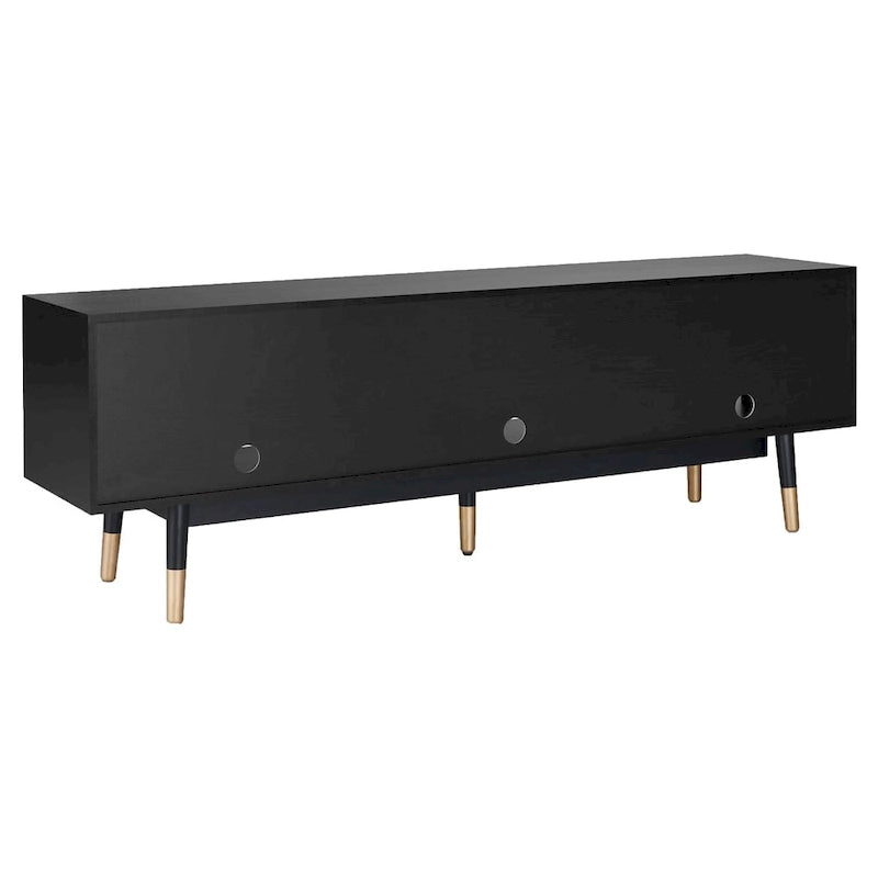 Uddvide Mid-Century Modern Black 71-inch 3-Shelf TV Console by Carson Carrington