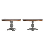 Ronda Two-Tone Oval Solid Wood Top Extending Dining Table