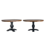 Ronda Two-Tone Oval Solid Wood Top Extending Dining Table