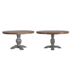 Ronda Two-Tone Oval Solid Wood Top Extending Dining Table