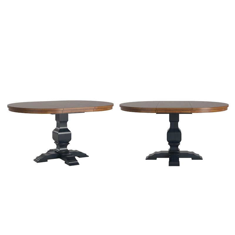 Ronda Two-Tone Oval Solid Wood Top Extending Dining Table