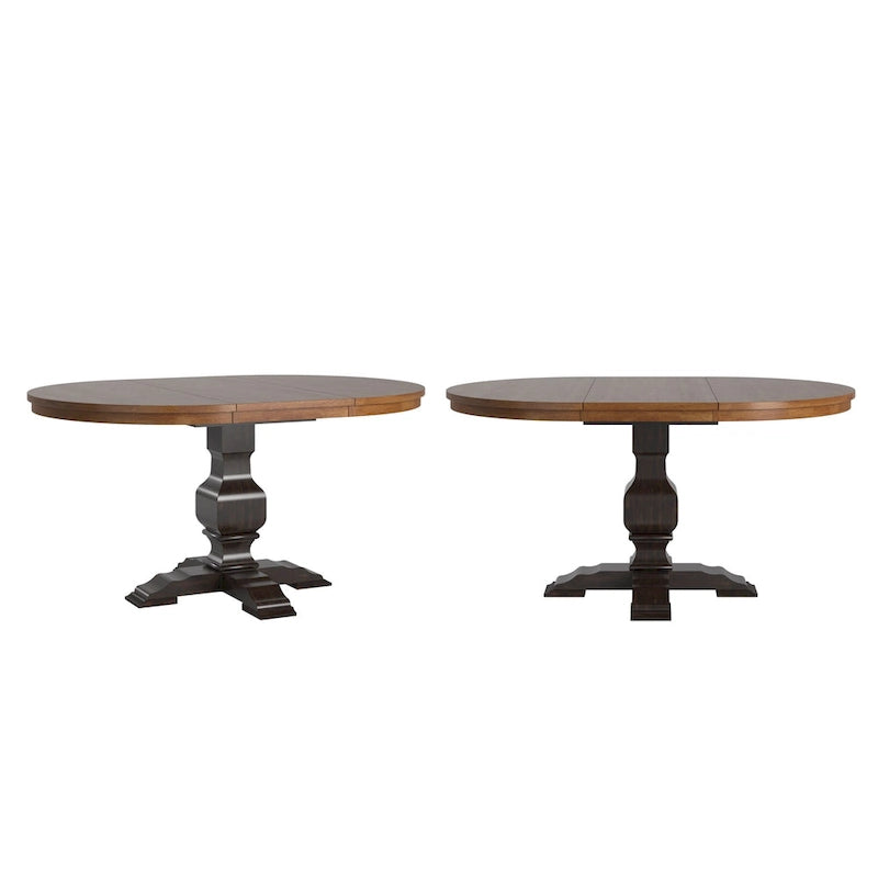 Ronda Two-Tone Oval Solid Wood Top Extending Dining Table