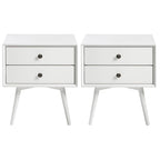 Middlebrook Mid-Century Solid Wood 2-Drawer Nightstand (Set of 2)
