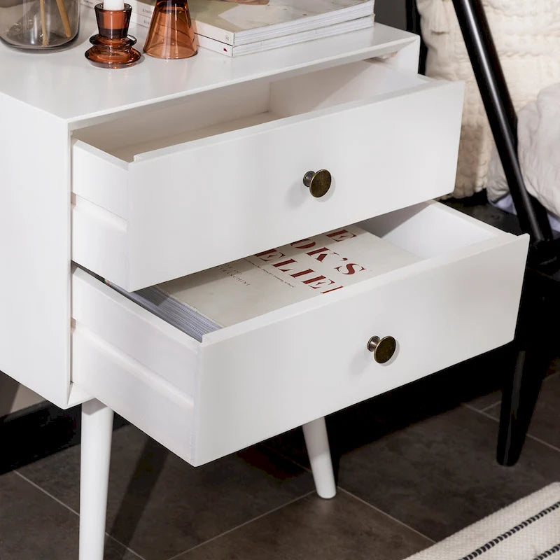 Middlebrook Mid-Century Solid Wood 2-Drawer Nightstand (Set of 2)