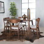 Idalia Fabric and Rubberwood 5-piece Wood Rectangular Dining Set by Christopher Knight Home