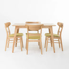 Idalia Fabric and Rubberwood 5-piece Wood Rectangular Dining Set by Christopher Knight Home