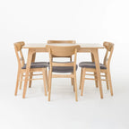 Idalia Fabric and Rubberwood 5-piece Wood Rectangular Dining Set by Christopher Knight Home