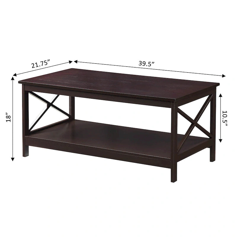 Convenience Concepts Oxford Coffee Table with Shelf