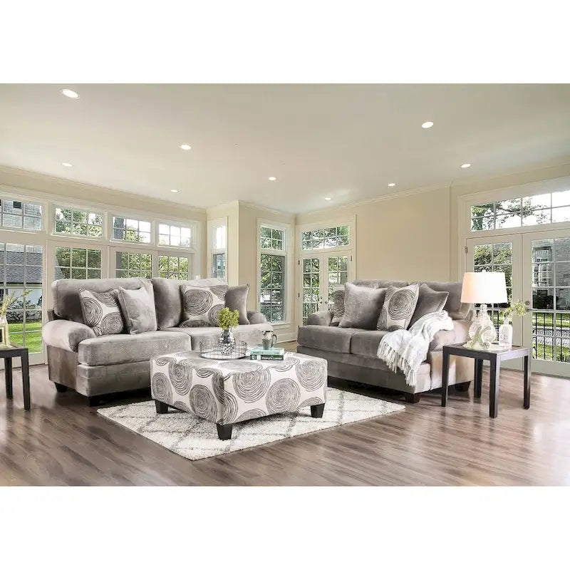 Jeta Transitional Microfiber Padded 2-Piece Living Room Set by Furniture of America