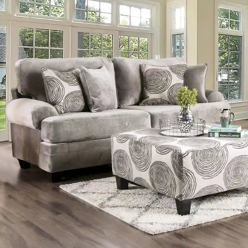 Jeta Transitional Microfiber Padded 2-Piece Living Room Set by Furniture of America