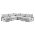 Commix Down Filled Overstuffed Velvet 5-Piece Sectional Sofa