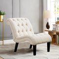 Accent Chair, Upholstered Button Tufted Living Room Chairs with Wood Legs, Comfy Frosted Velvet Lounge Chair