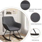 Accent Chair, Upholstered Button Tufted Living Room Chairs with Wood Legs, Comfy Frosted Velvet Lounge Chair