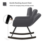 Accent Chair, Upholstered Button Tufted Living Room Chairs with Wood Legs, Comfy Frosted Velvet Lounge Chair