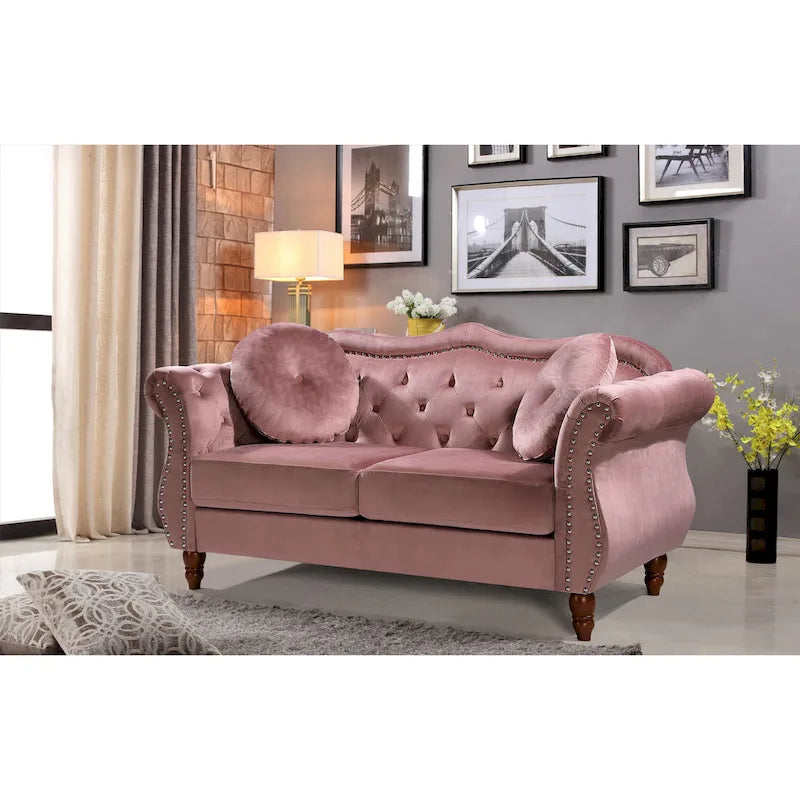 Classic Nailhead Chesterfield Loveseat