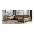 Signature Design by Ashley Baskove Brown 4-Piece Sectional with Chaise - 142W x 109D x 36H