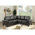 Newbury 82 in. W 2-piece Faux Leather L Shape Sectional Sofa - 32L x 82W x 35H