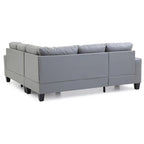 Newbury 82 in. W 2-piece Faux Leather L Shape Sectional Sofa - 32L x 82W x 35H