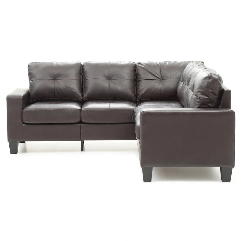 Newbury 82 in. W 2-piece Faux Leather L Shape Sectional Sofa - 32L x 82W x 35H