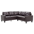 Newbury 82 in. W 2-piece Faux Leather L Shape Sectional Sofa - 32L x 82W x 35H