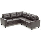 Newbury 82 in. W 2-piece Faux Leather L Shape Sectional Sofa - 32L x 82W x 35H