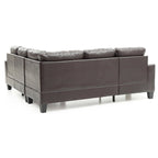 Newbury 82 in. W 2-piece Faux Leather L Shape Sectional Sofa - 32L x 82W x 35H