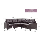Newbury 82 in. W 2-piece Faux Leather L Shape Sectional Sofa - 32L x 82W x 35H