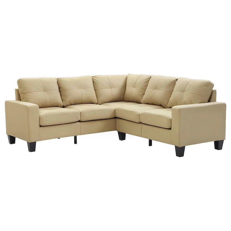 Newbury 82 in. W 2-piece Faux Leather L Shape Sectional Sofa - 32L x 82W x 35H