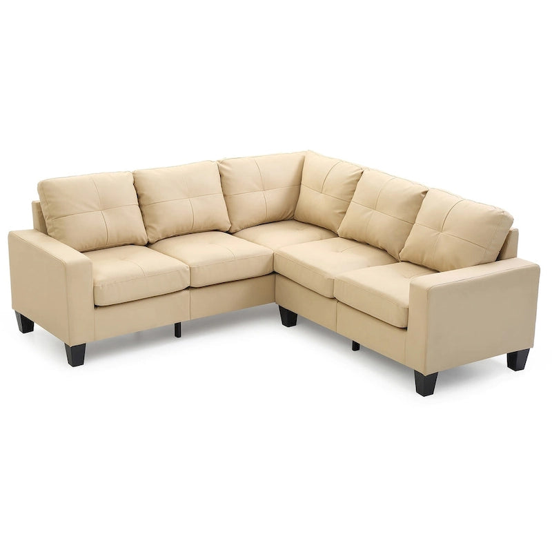 Newbury 82 in. W 2-piece Faux Leather L Shape Sectional Sofa - 32L x 82W x 35H