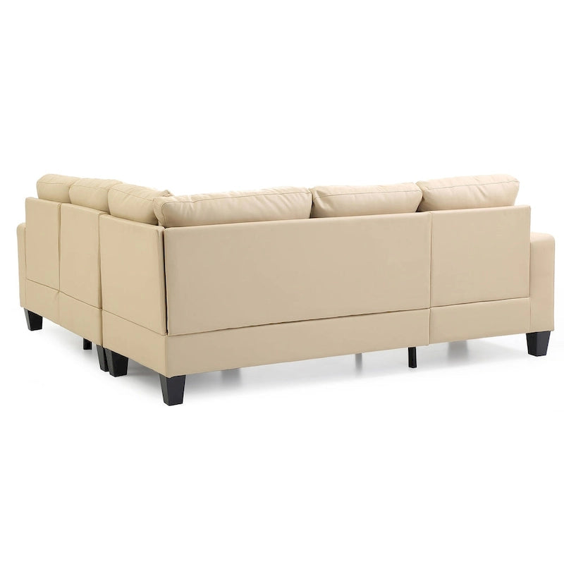 Newbury 82 in. W 2-piece Faux Leather L Shape Sectional Sofa - 32L x 82W x 35H