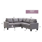 Newbury 82 in. W 2-piece Faux Leather L Shape Sectional Sofa - 32L x 82W x 35H