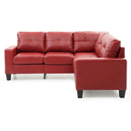 Newbury 82 in. W 2-piece Faux Leather L Shape Sectional Sofa - 32L x 82W x 35H