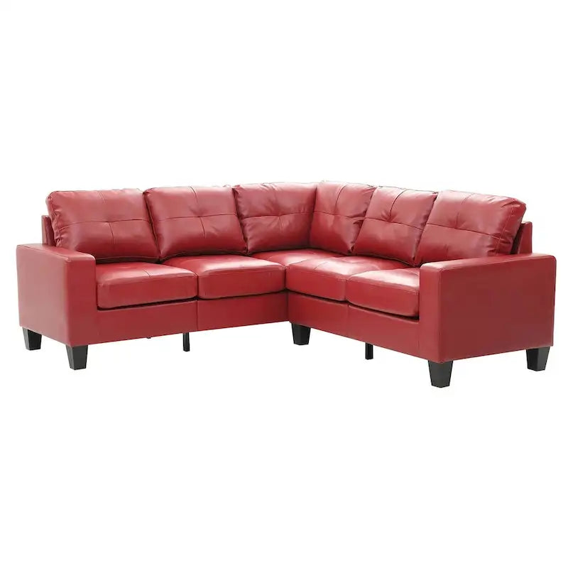 Newbury 82 in. W 2-piece Faux Leather L Shape Sectional Sofa - 32L x 82W x 35H