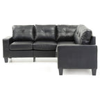 Newbury 82 in. W 2-piece Faux Leather L Shape Sectional Sofa - 32L x 82W x 35H