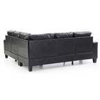 Newbury 82 in. W 2-piece Faux Leather L Shape Sectional Sofa - 32L x 82W x 35H