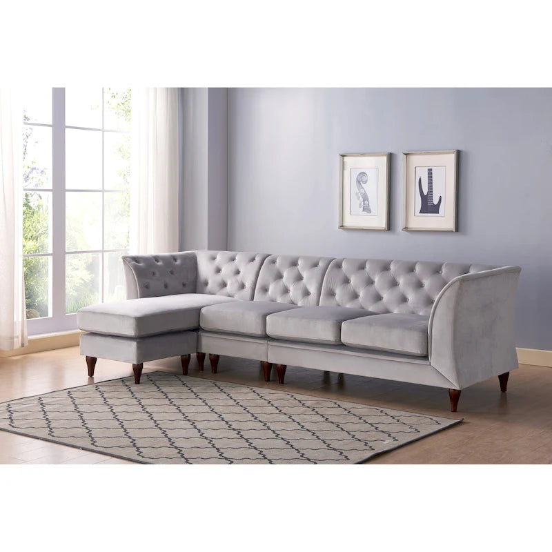 Kestrel Modern Faux Leather Modular Chesterfield Sectional by Furniture of America