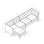 Kestrel Modern Faux Leather Modular Chesterfield Sectional by Furniture of America