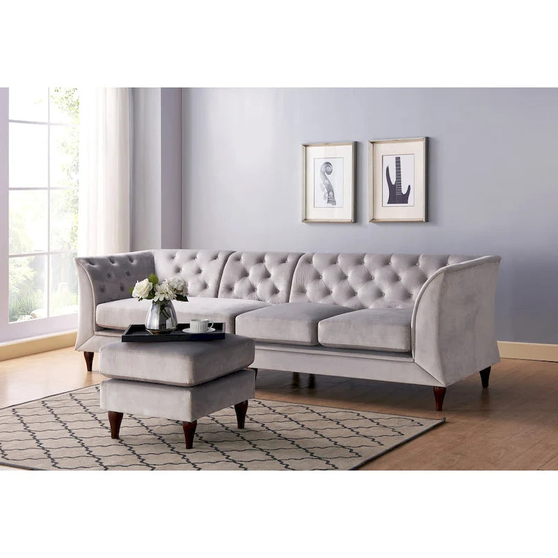 Kestrel Modern Faux Leather Modular Chesterfield Sectional by Furniture of America